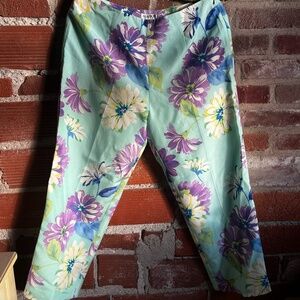 Vintage Floral Silk Lined Pants